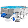 Круглый каркасный бассейн INTEX Prism Frame 26724, 457×107 см — насос, лестница, тент, подстилка